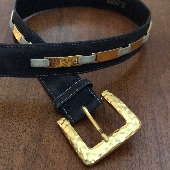 Escada Suede And Hammered Metal Buckle - Picture 5 of 7